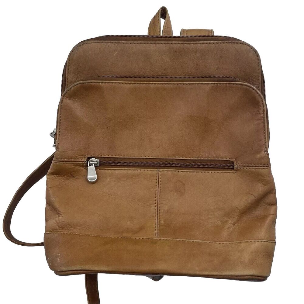 Le Donne Genuine Leather Collection Riverwalk Backpack Brown Travel Distressed